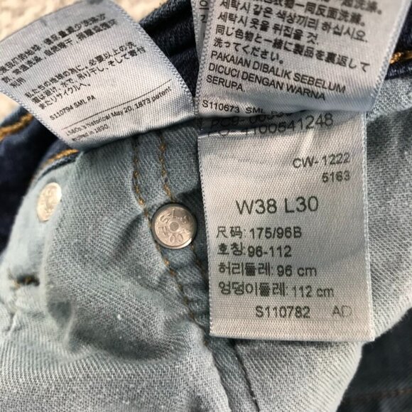 LEVIS 559 Mens Size 38x29 (tag 38x30) Relaxed Fit Straight Leg Blue Denim Jeans - Picture 9 of 16